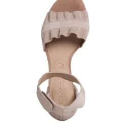 MARCO TOZZI Sandalette Leder Blockabsatz braun beige S12 2-2-28398-28