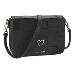 Marco Tozzi Umhängetasche Flechtoptik Herz beige, blau schwarz S14 2-2-61035-20