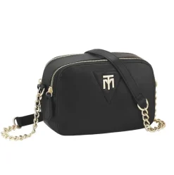 Marco Tozzi Umhängetasche Kettendetails beige schwarz S22 2-2-61011-29