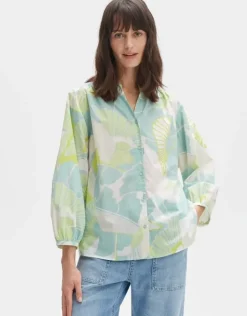 OPUS Bluse FAOMI NATURE Loose aus BCI Cotton grün S14 10163812160254