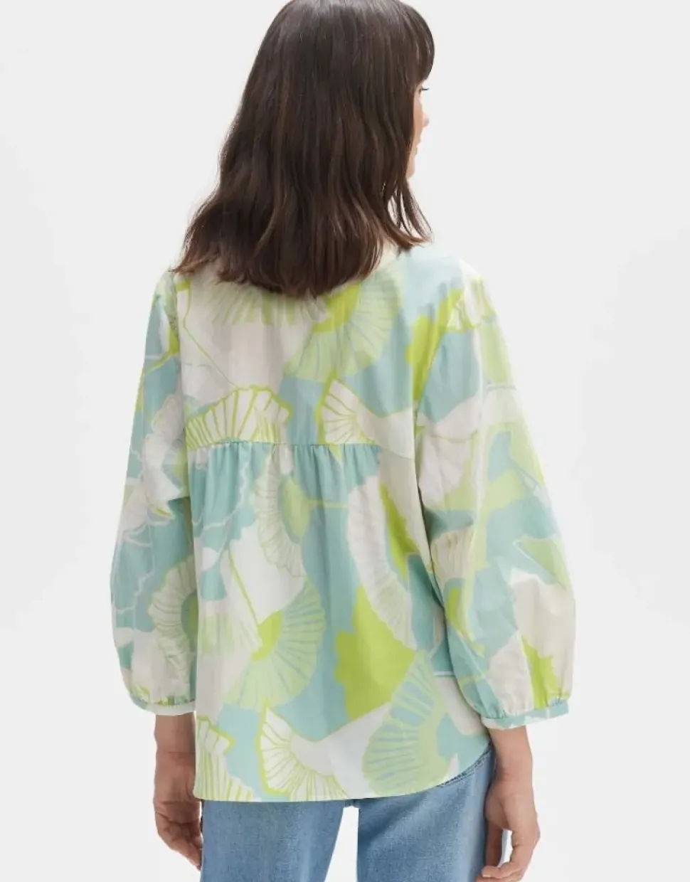 OPUS Bluse FAOMI NATURE Loose aus BCI Cotton grün S14 10163812160254