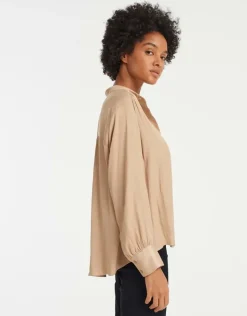 OPUS Bluse Fogeta schimmernd weite Silhouette beige S22 1012439415147