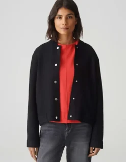 OPUS Bomberjacke HOSANA Woll- Mix schwarz S15 10347912715100