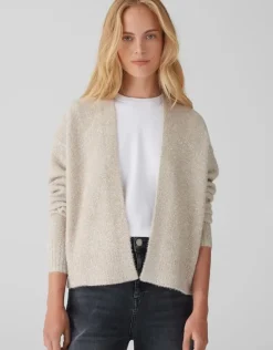 OPUS Cardigan DAMETTA Glitzer- Details beige S24 10349811875100
