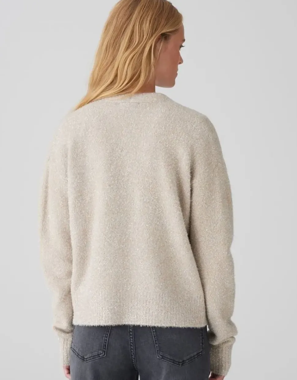 OPUS Cardigan DAMETTA Glitzer- Details beige S24 10349811875100