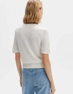 OPUS Flauschiger Cardigan DORLA Slim ECOVERO™ Viskose Mix weiß S14 10270412158254