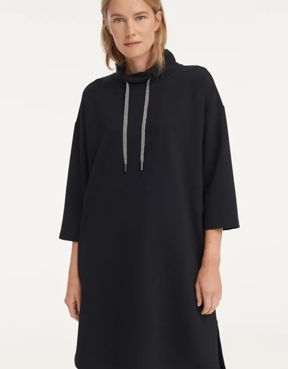 OPUS Jerseykleid Wameli Eingriffstaschen Turtleneck schwarz S21 248299443