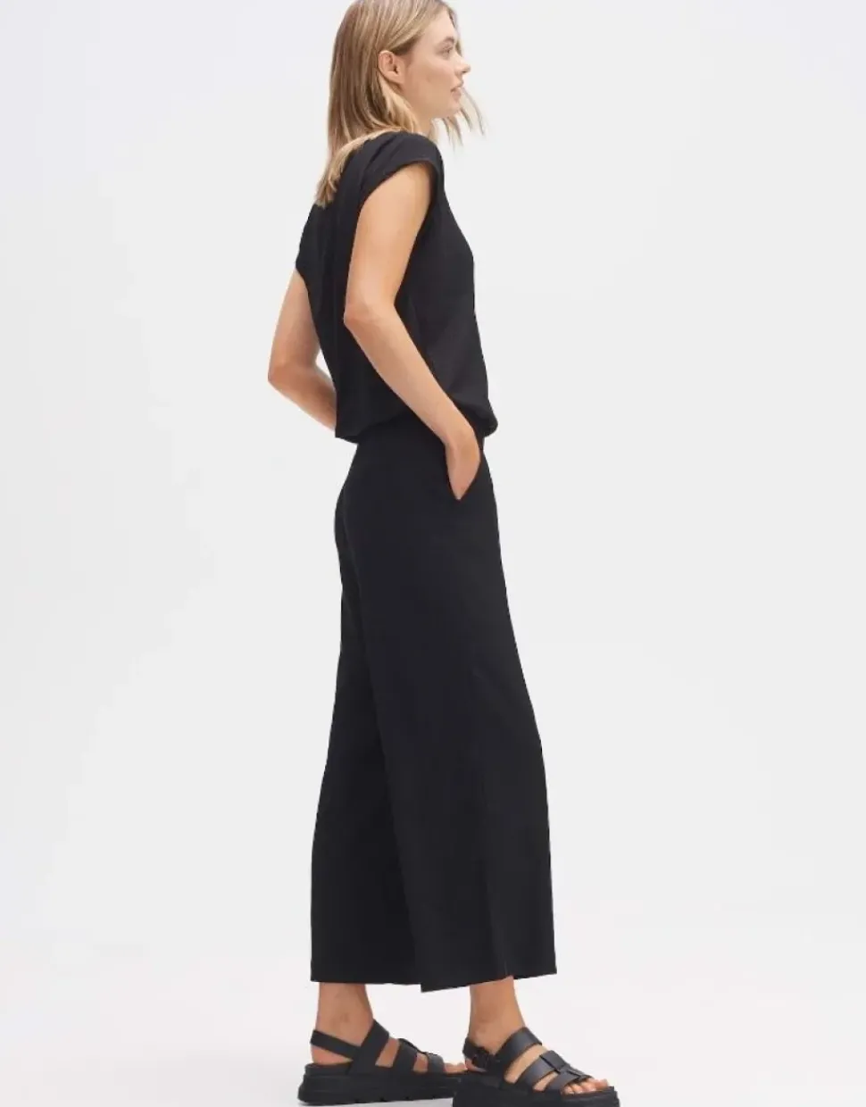 OPUS Jumpsuit MELTI Regular mit Struktur schwarz S14 1017865798255