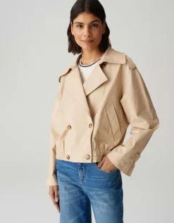 OPUS kurze Trenchjacke HEDIIE beige S15 10360412822314