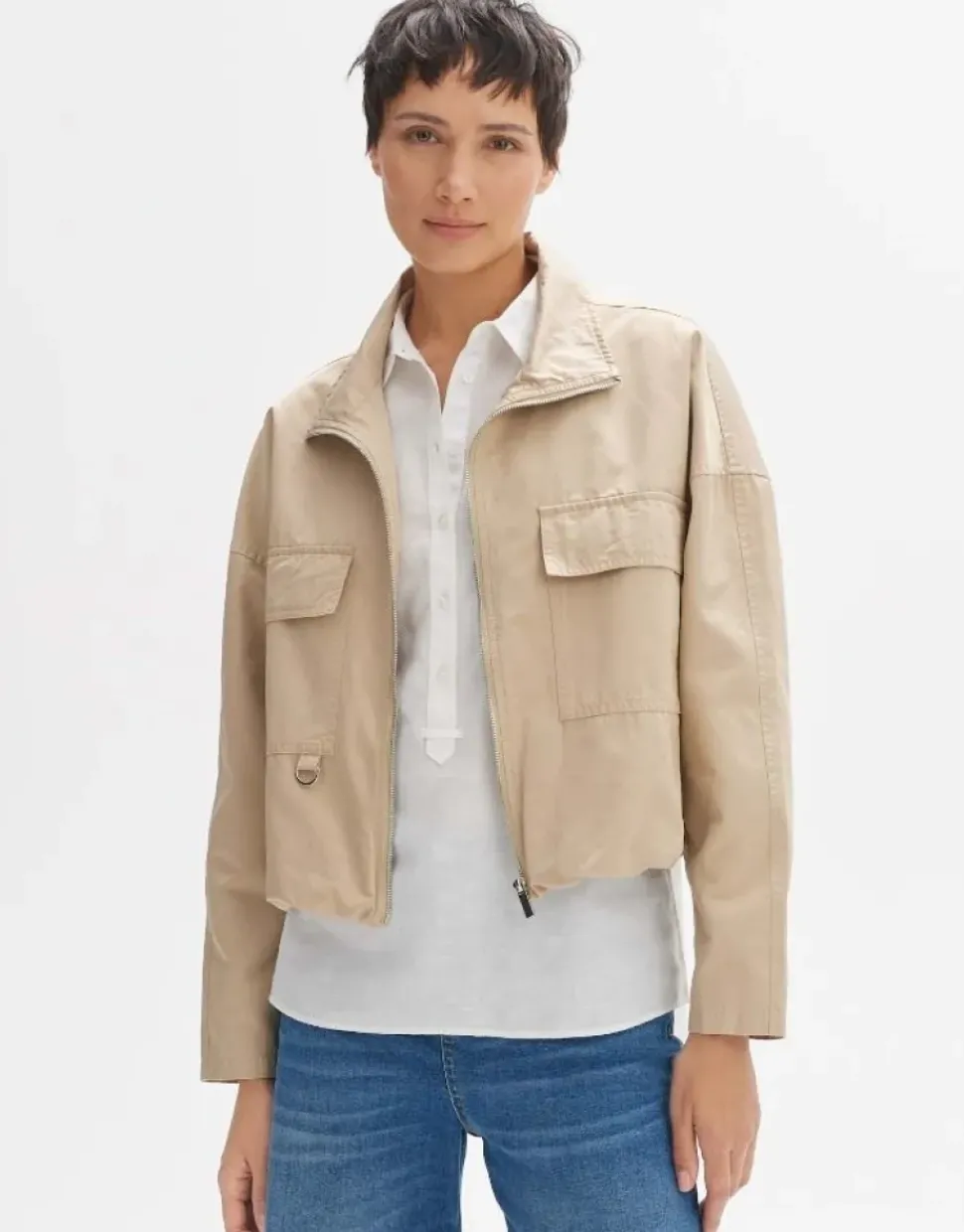 OPUS Kurzjacke HANNEKA Loose im Utility Look beige S14 10259812071242