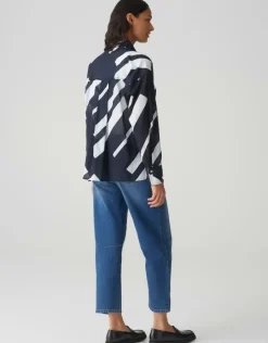 OPUS leichte Hemdbluse FENLO STRIPE blau S15 10157212974100