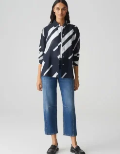 OPUS leichte Hemdbluse FENLO STRIPE blau S15 10157212974100