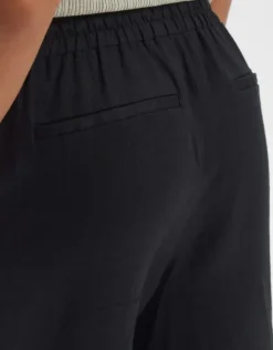 OPUS Leinenhose MAROU Wide Bundfalten schwarz S14 10178210671100