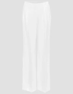 OPUS Leinenhose Milis weites Bein weiß S13 10167311308185
