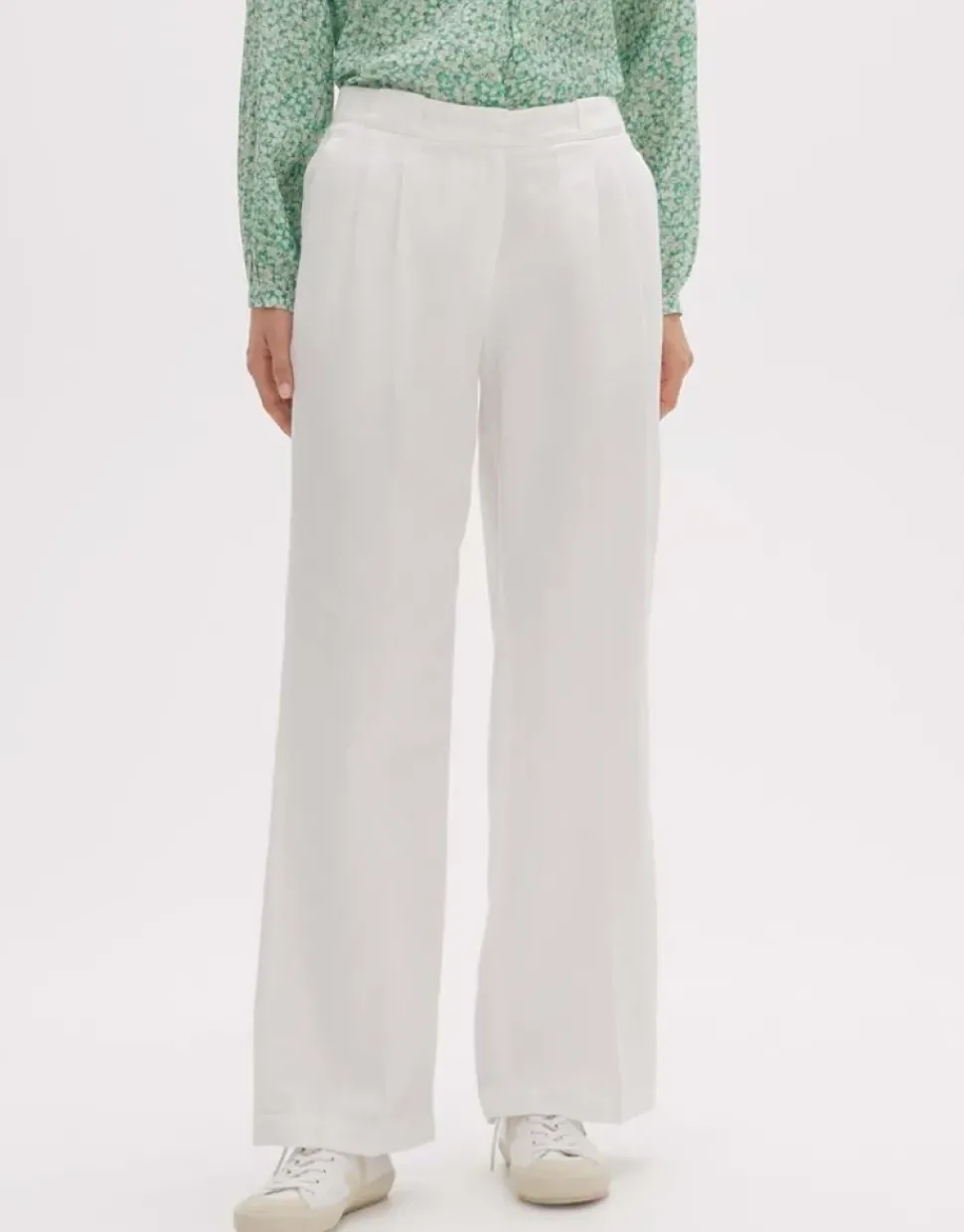 OPUS Leinenhose Milis weites Bein weiß S13 10167311308185