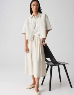 OPUS Midirock RONNA in luftig leichter A-Linie Creme S15 10400113071316