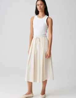 OPUS Midirock RONNA in luftig leichter A-Linie Creme S15 10400113071316