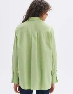 OPUS Oversize Bluse Fabino aus BCI Cotton grün S14 1024709323100
