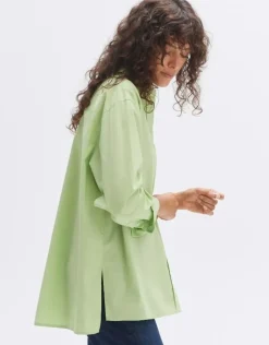 OPUS Oversize Bluse Fabino aus BCI Cotton grün S14 1024709323100