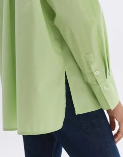 OPUS Oversize Bluse Fabino aus BCI Cotton grün S14 1024709323100