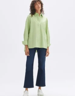 OPUS Oversize Bluse Fabino aus BCI Cotton grün S14 1024709323100