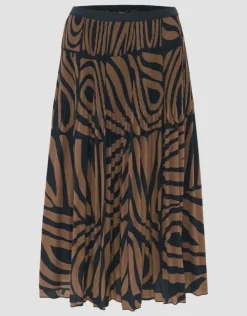 OPUS Plisseerock RIBANE DESERT A-Linie Print braun S14 2455912282100