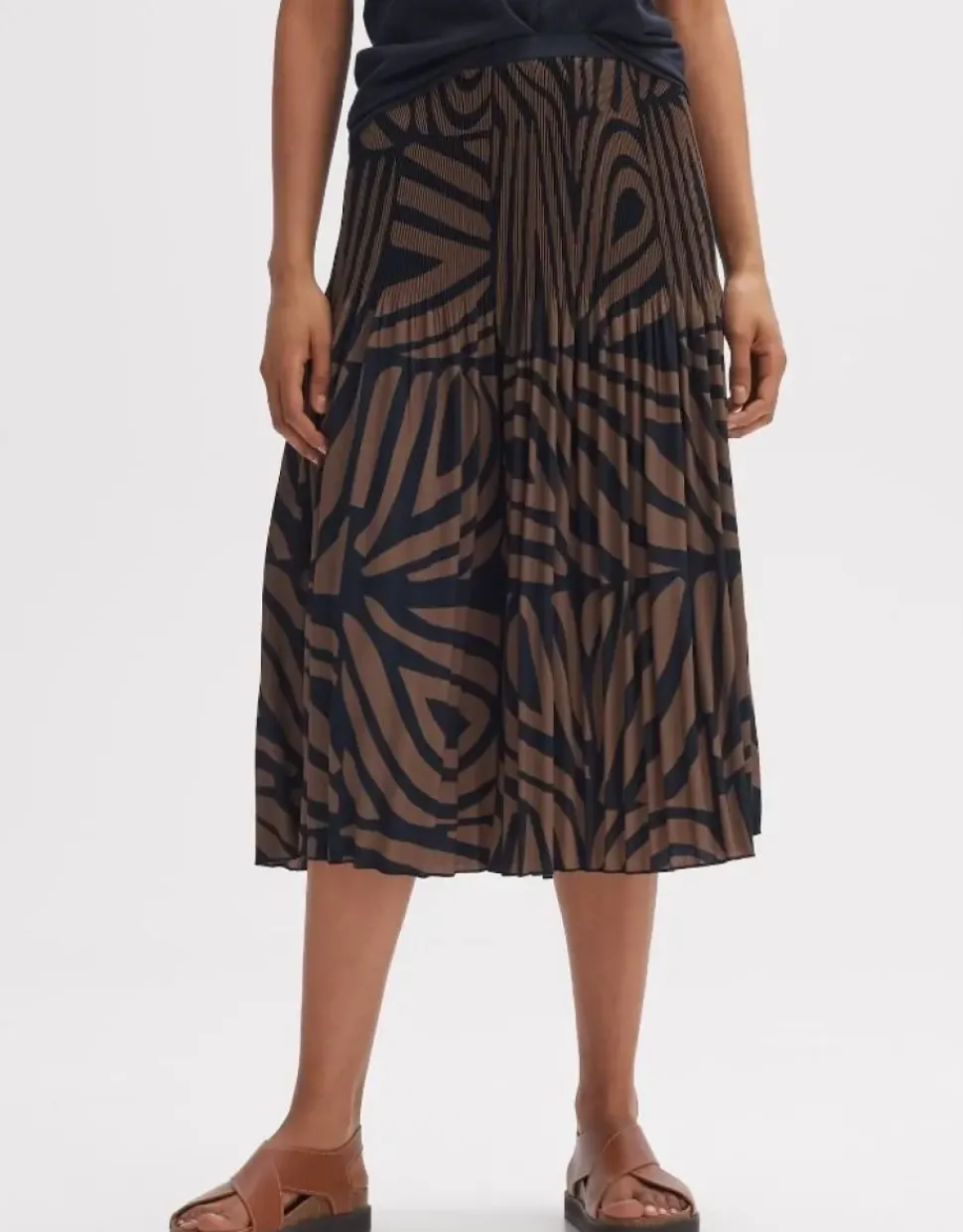 OPUS Plisseerock RIBANE DESERT A-Linie Print braun S14 2455912282100