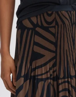 OPUS Plisseerock RIBANE DESERT A-Linie Print braun S14 2455912282100