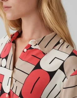 OPUS Printbluse FUMIRA Viskose rot S15 10348912719306