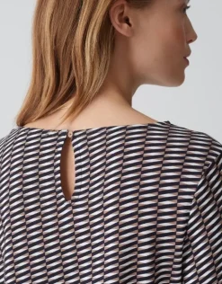 OPUS Printshirt SUSTA braun/blau S15 10373412903323