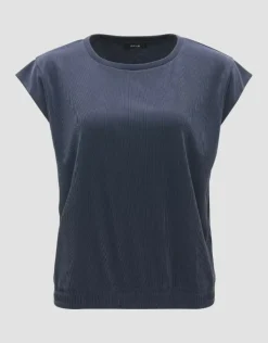 OPUS Rippshirt SONSAI Regular Modal Mix blau S14 1028695735100