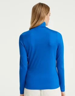 OPUS Sariette Rollkragenshirt blau und milk S22 10111810862100