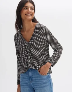 OPUS Shirt SANNAH MINIMAL Regular ECOVERO™ Viskose  blau S14 10094012014100
