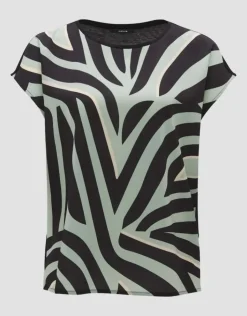 OPUS Shirt SEVELA PRINT Regular Material Mix grün S14 10290212312258