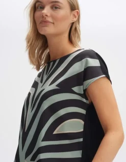 OPUS Shirt SEVELA PRINT Regular Material Mix grün S14 10290212312258