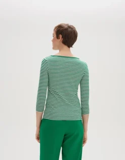 OPUS Shirt Sopili 3/4 Arm gestreift grün, blau S13 10144011138100