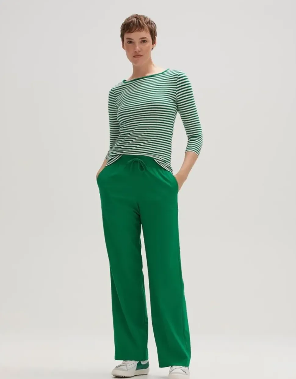 OPUS Shirt Sopili 3/4 Arm gestreift grün, blau S13 10144011138100