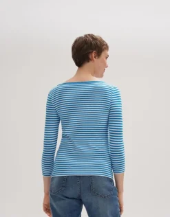 OPUS Shirt Sopili 3/4 Arm gestreift grün, blau S13 10144011138100