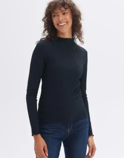 OPUS Shirt Suktur 3D- Optik Stehkragen blau S14 10238411905227