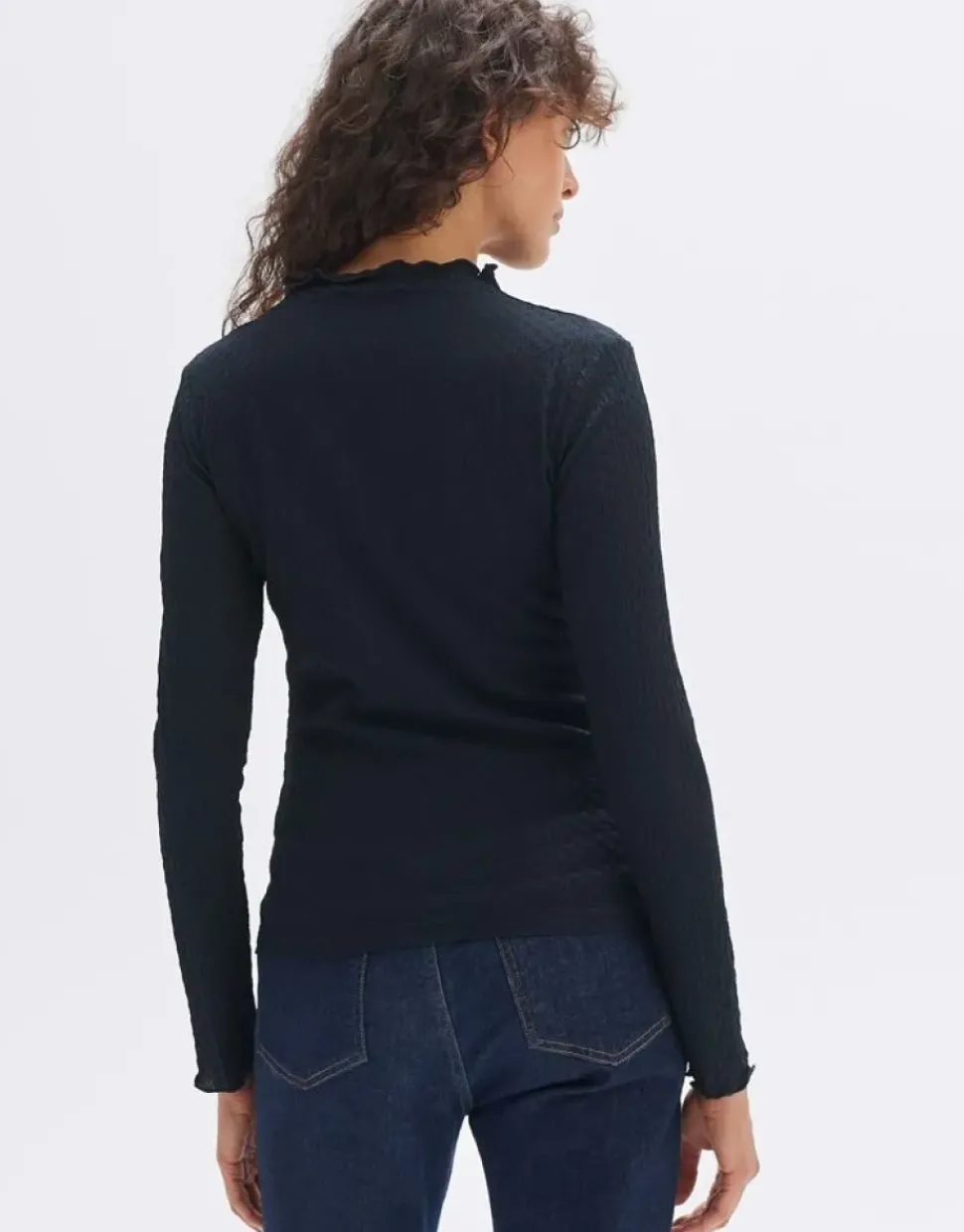 OPUS Shirt Suktur 3D- Optik Stehkragen blau S14 10238411905227