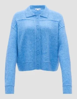 OPUS Strickjacke DANEKE Knopfleiste Mohair blau S15 10350912559100