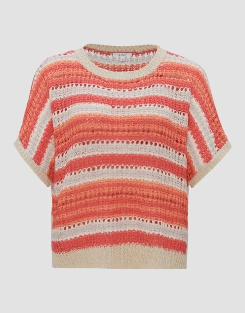 OPUS Strickshirt Punissa im Oversize Look grün rot S14 10261112080242
