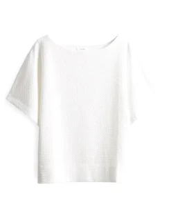 OPUS Strukturiertes Shirt SUPPI Batwing  FIT grün / weiss S15 10386613109100