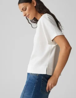 OPUS Strukturiertes Shirt SUPPI Batwing  FIT grün / weiss S15 10386613109100