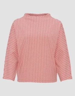 OPUS Sweater Gillu Retro Muster Fledermausärmel rot S14 10247111978227