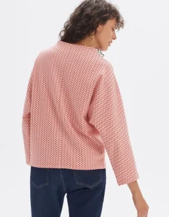 OPUS Sweater Gillu Retro Muster Fledermausärmel rot S14 10247111978227