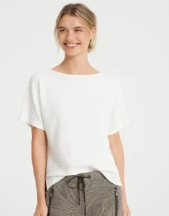 OPUS Sweatshirt GIWAN Ringelstruktur milk S22 10077110638143