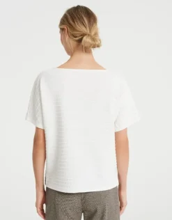 OPUS Sweatshirt GIWAN Ringelstruktur milk S22 10077110638143