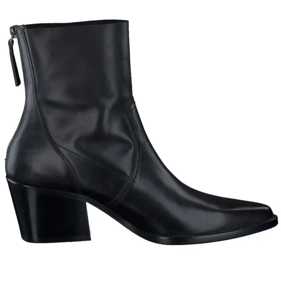 Paul Green Damen Stiefelette Leder Reißverschluss SCHWARZ SUPER SOFT 8075-006