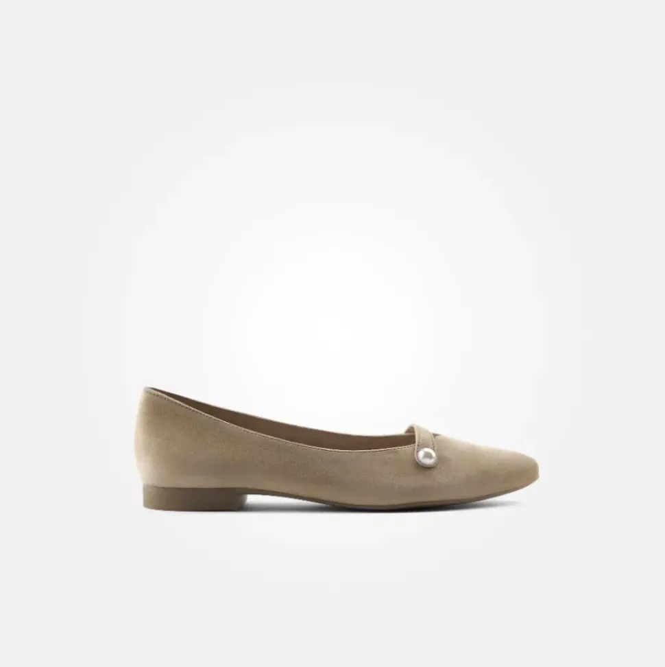 Paul Green Super Soft Ballerina Rauleder Perlenapplikation beige S14 1066-035